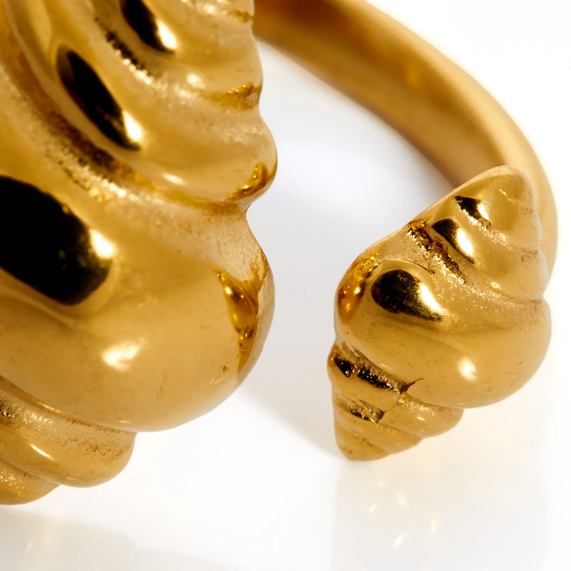 Anillo Caracola Mykonos en Acero Dorado - Imagen 3