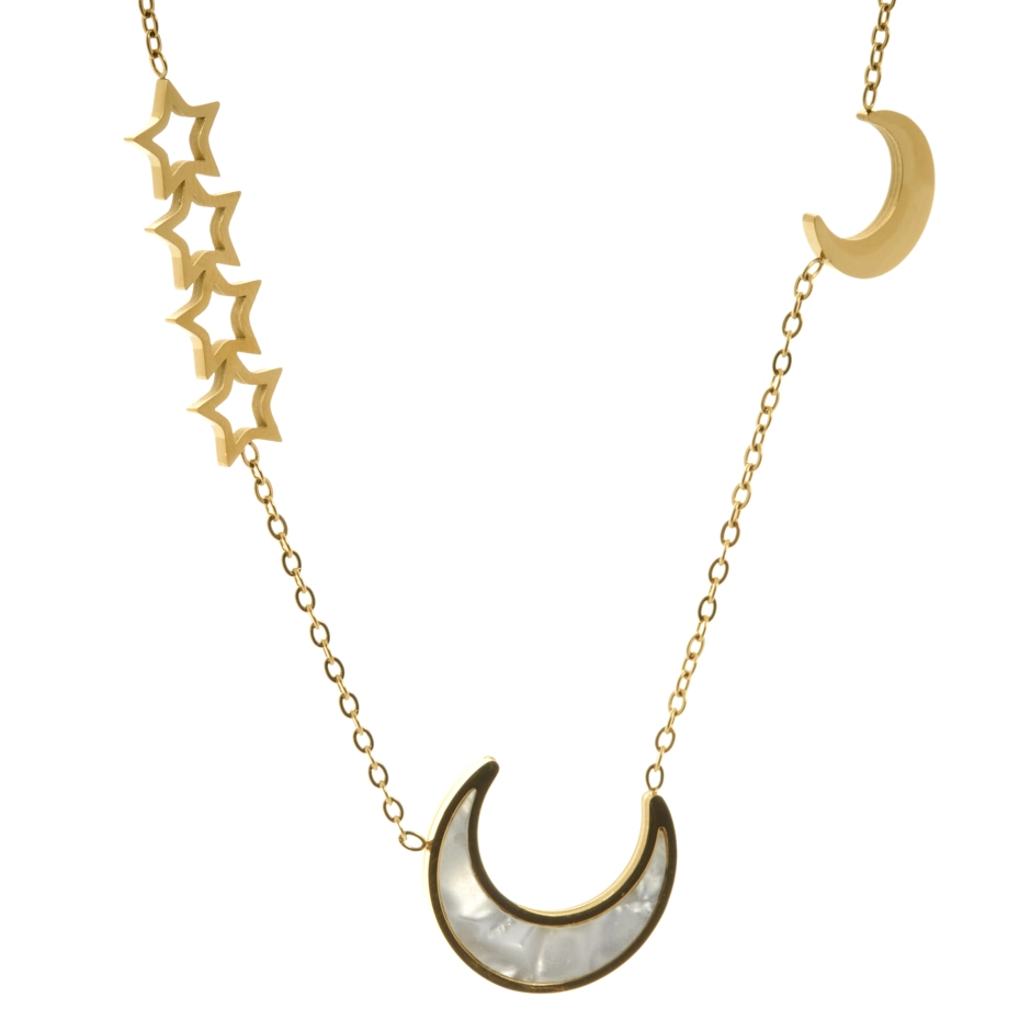 collar-de-acero-lunas-y-estrella-dorado-alexah-detalle