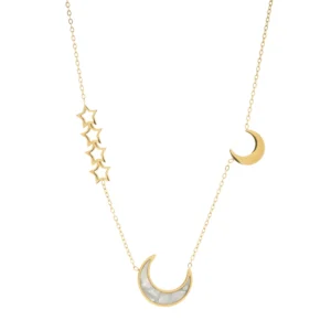 collar-de-acero-lunas-y-estrella-dorado-alexah
