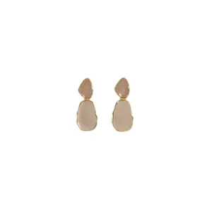 Pendientes Lágrima Esmaltados Beige