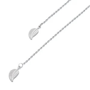 pendientes-alexah-cadena-hoja-en-acero-plateado-detalle