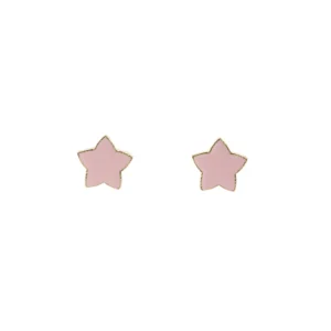 Pendientes-Star-Esmaltados-Rosa-frontal