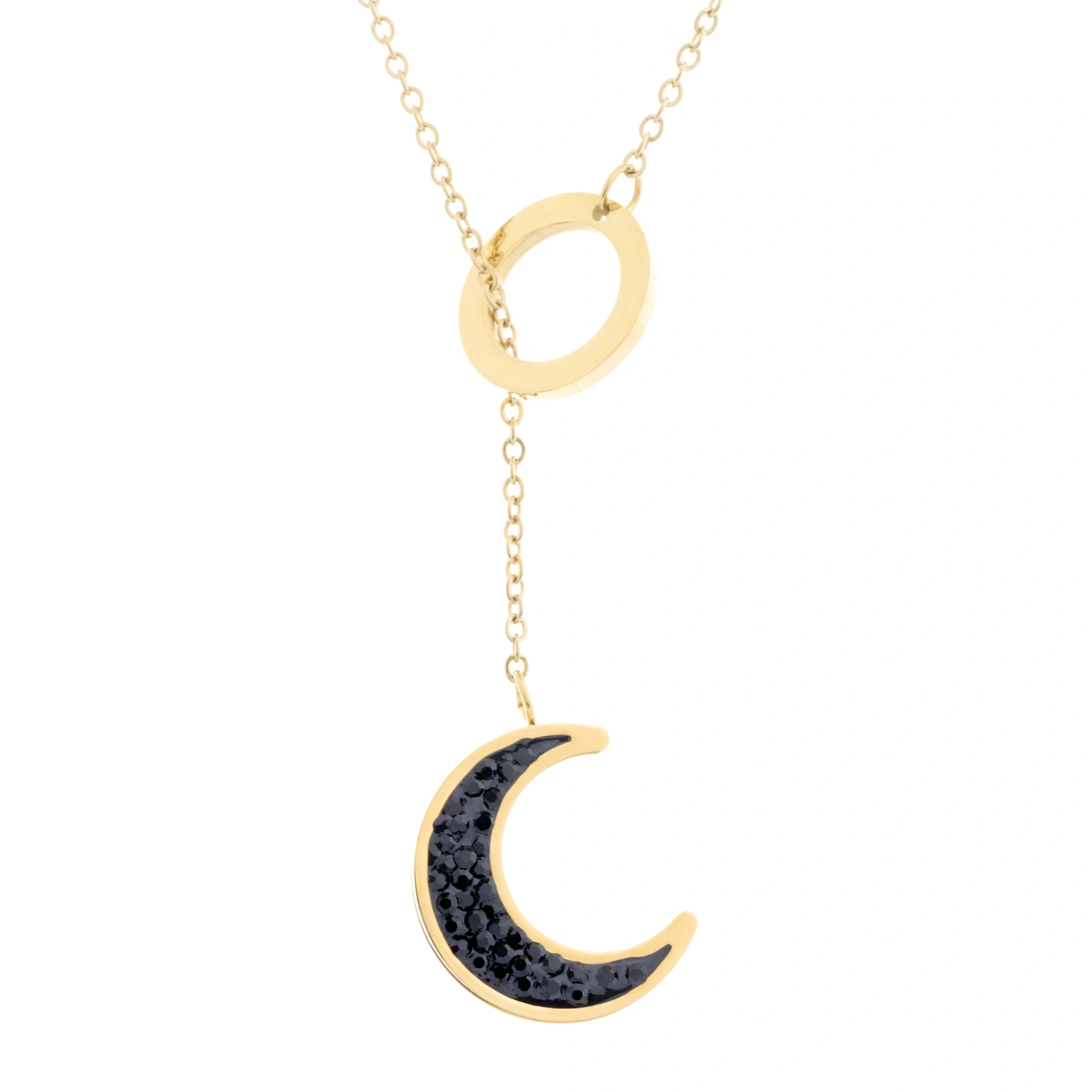 collar-de-acero-leah-luna-dorado-y-negro-alexah-detalle