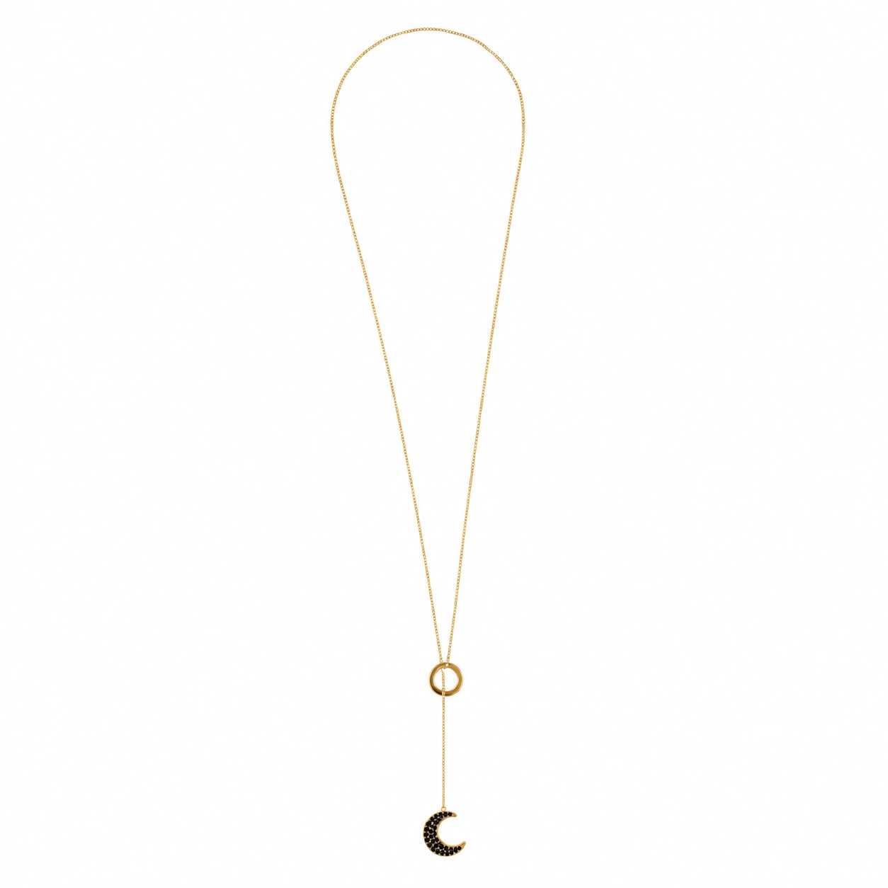 collar-de-acero-leah-luna-dorado-y-negro-alexah-plano