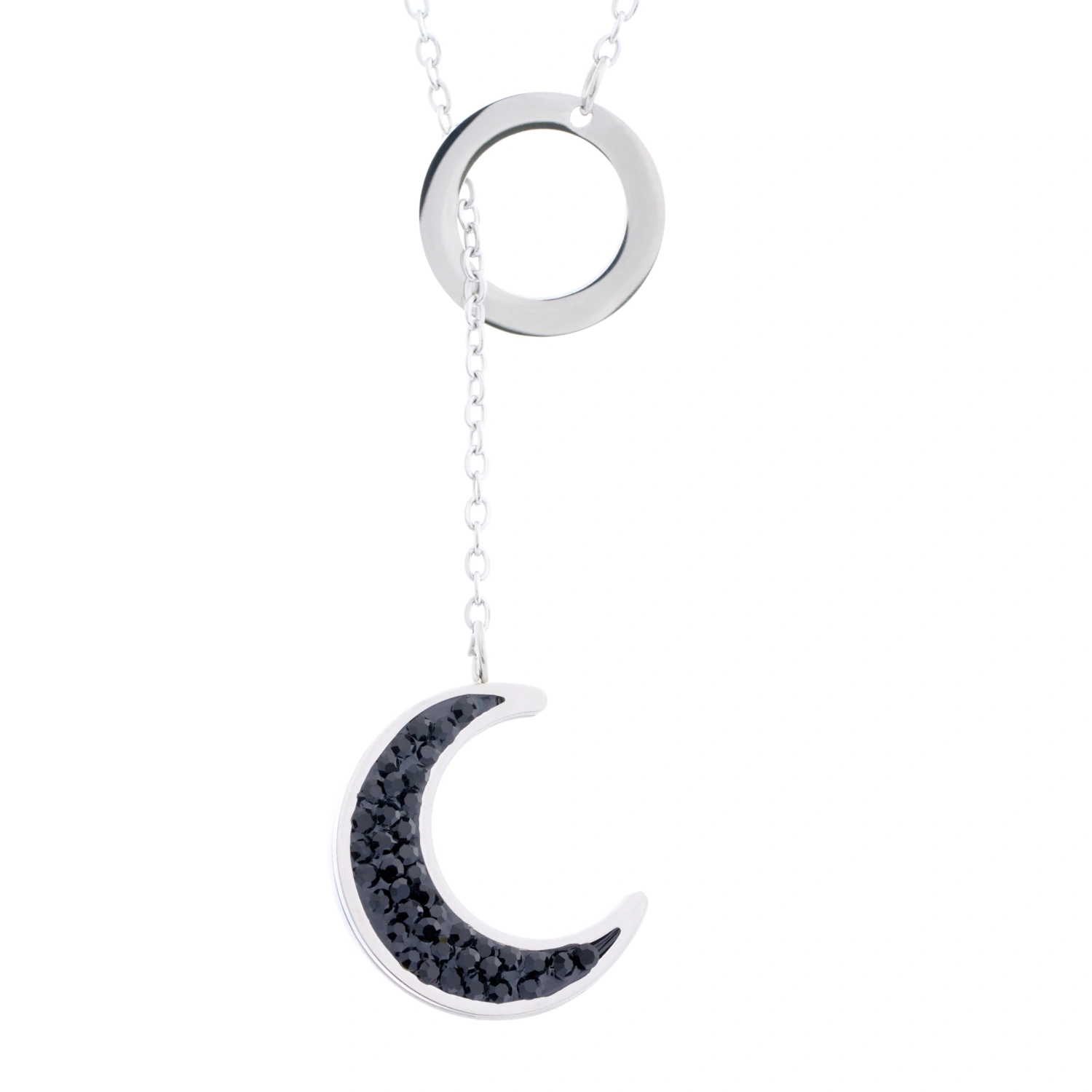 collar-de-acero-leah-luna-plateado-y-negro-alexah-detalle