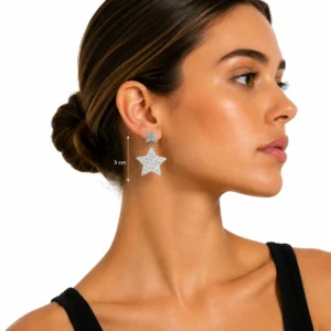 pendientes-estrella-plage-en-acero-plateado-alexah-modelo