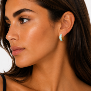 pendientes-giro-esmaltados-verde-modelo