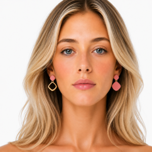 pendientes-irregulares-esmaltados-rosa-alexah-modelo