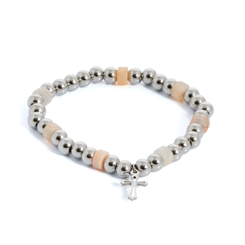 pulsera-bolitas-plateada-y-beige-cross-en-acero-alexah